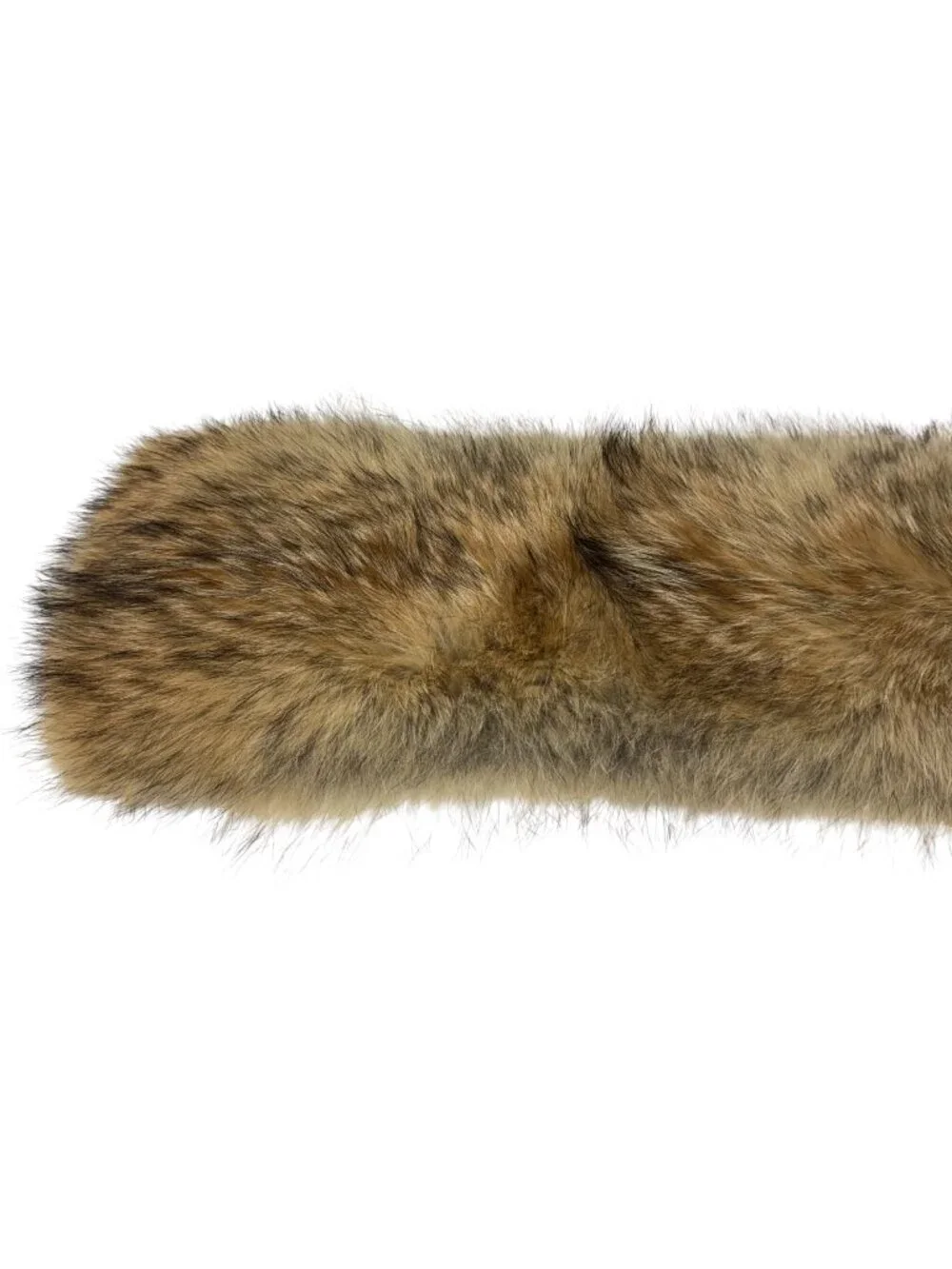 🦊 Coach Real Coyote Fur Scarf Natural Brown With Black Lining Brand New $698 🏷